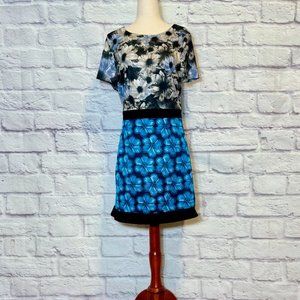 Yumi Black & Blue Floral Mini Dress